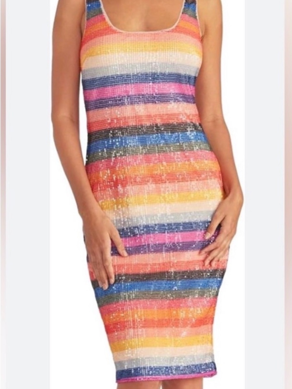 RACHEL Rachel Roy Multicolor Striped Midi Dress